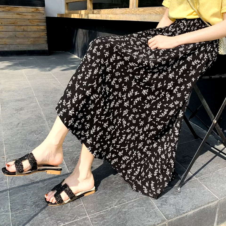 Floral Skirt Rok Motif Bunga Korean Rok Skirt Premium