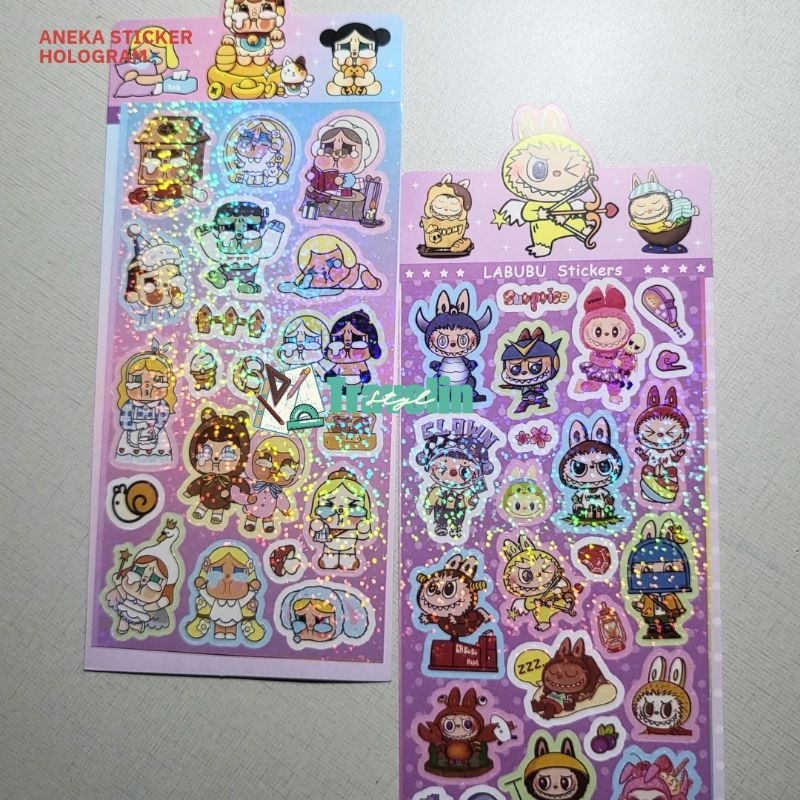 

Aneka Sticker Hologram Labubu Astronot Lotsoso Baby Cry