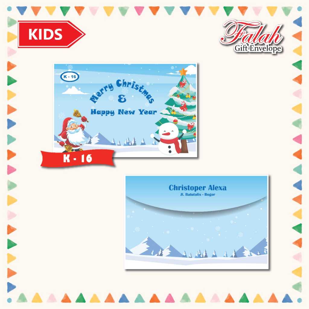 

Amplop Natal Falah Kids 16 Motif Natal Cantik Isi 50 amplop