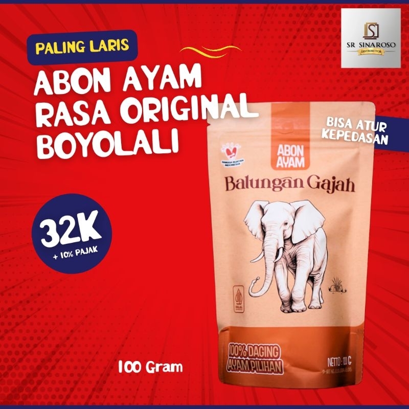 

Abon Ayam Original Merk Balungan Gajah 100 Gram