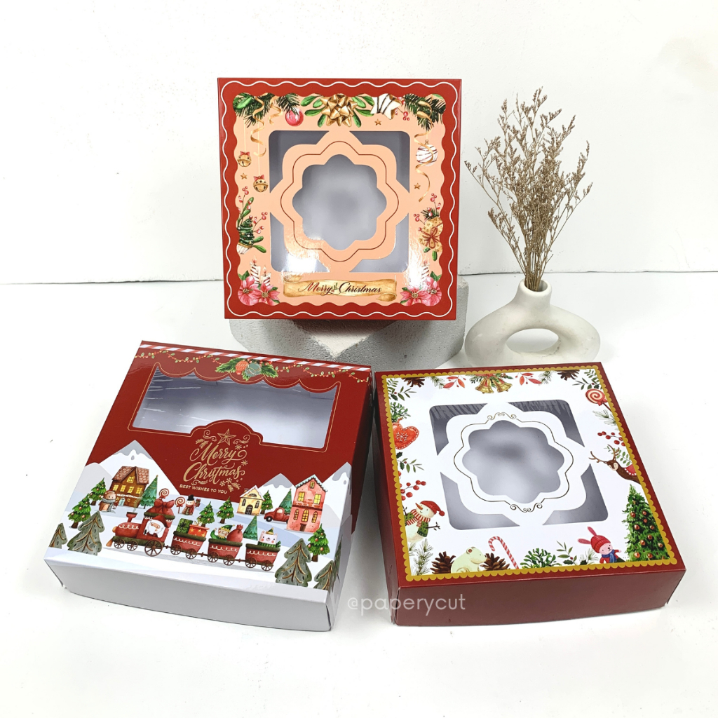 

Box Dus Kotak Packaging Toples Kue Cookies - Natal 22 x 22 x 6 cm
