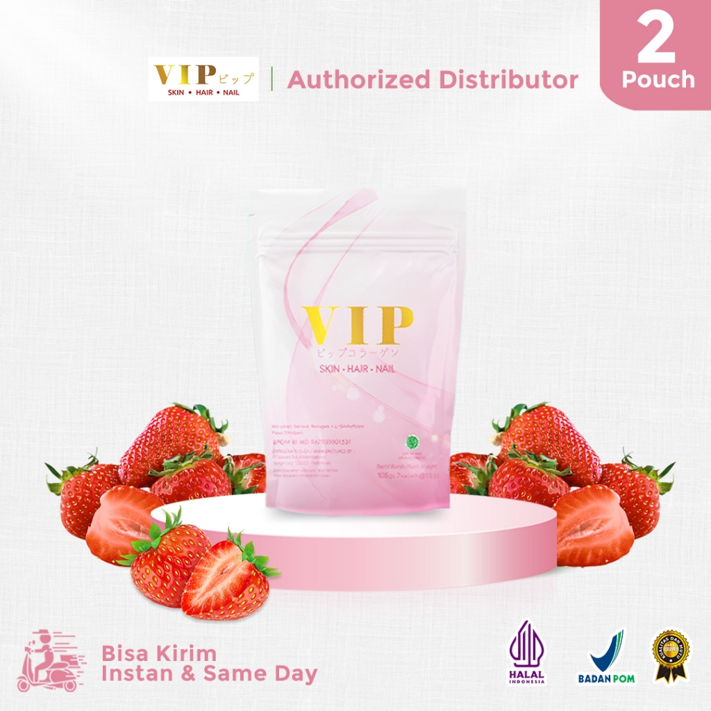 Vip Collagen Premium 2 Pouch - Minuman Kolagen Pemutih Badan Cepat - Aman BPOM - Official Store