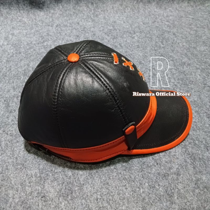 Topi Baseball Kombinasi Pria Original Kulit Asli Garut/ Topi baseball kulit/ Topi Bisbol kombinasi k