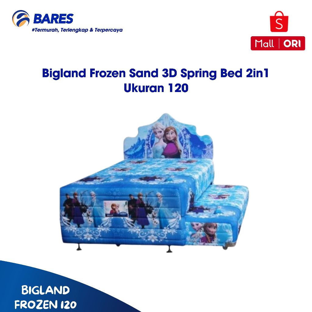 Bigland Frozen Sand 3D Spring Bed 2in1 Ukuran 120