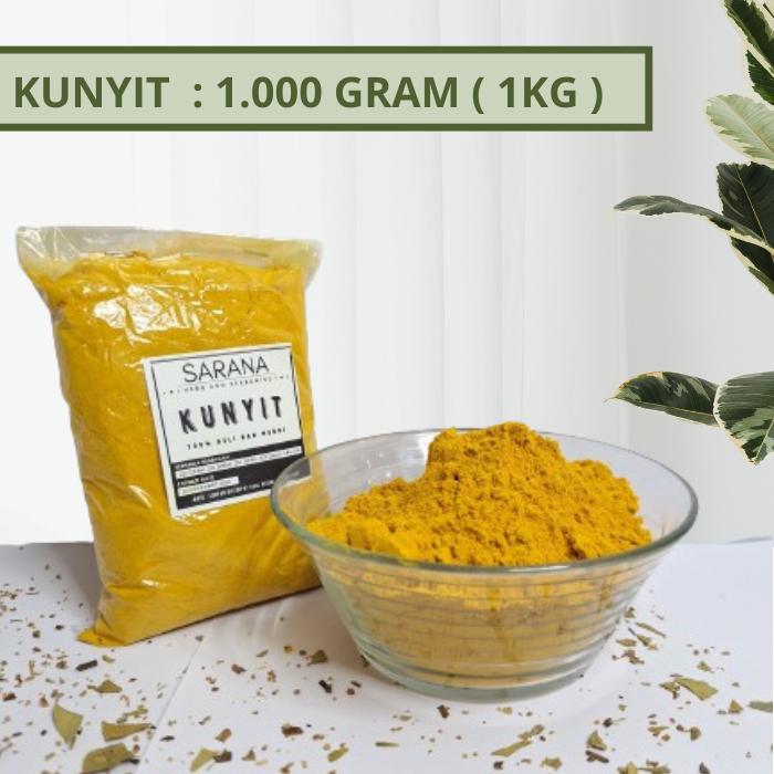 

1 kg Kunyit Bubuk Asli 100% Tanpa Campuran / Kunyit Powder Original / Bumbu Dapur Bubuk Lengkap