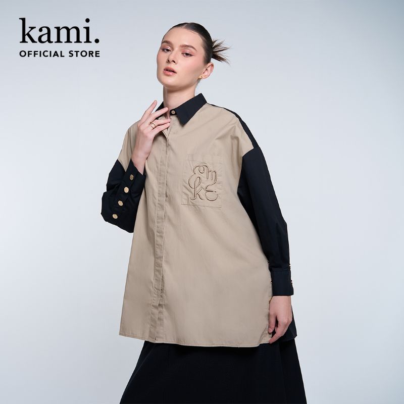 KAMIIDEA || PLAIN GALE TWO TONE TOP