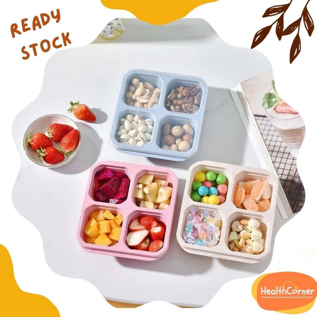 Kotak Makan 4 Sekat / Kotak Makan Lunchbox Plastik