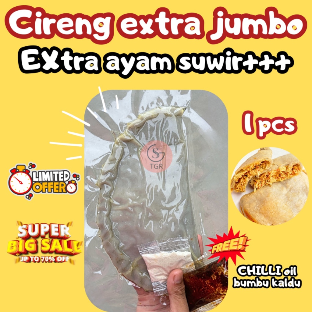 

Navi_Lezatoz [Extra Jumbo] 1 Pcs Cireng Mercon Isian Ayam Suwir Pedas Extra Jumbo - Gudangsnacktgr