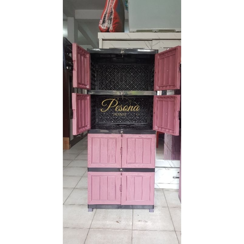 PESONA PRABOT LEMARI PAKAIAN PLASTIK TWINPAN 4 TINGKAT NEW MODERN KEKINIAN