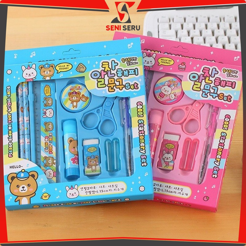 

Paket Alat Tulis Anak TK / Alat Tulis Set 8in1 Karakter Stationery Kids / Set School Supplies for Child Writing Gift Eraser Ruler Seni Seru A26