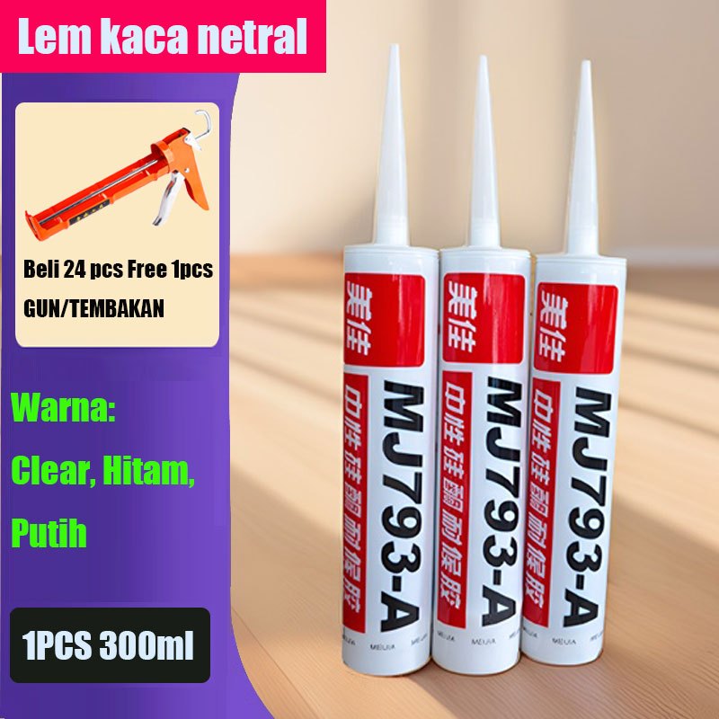 lem kaca lem silicone sealent lem kaca aquarium Lem botol kaca HITAM CLEAR PUTIH / lem aquarium anti