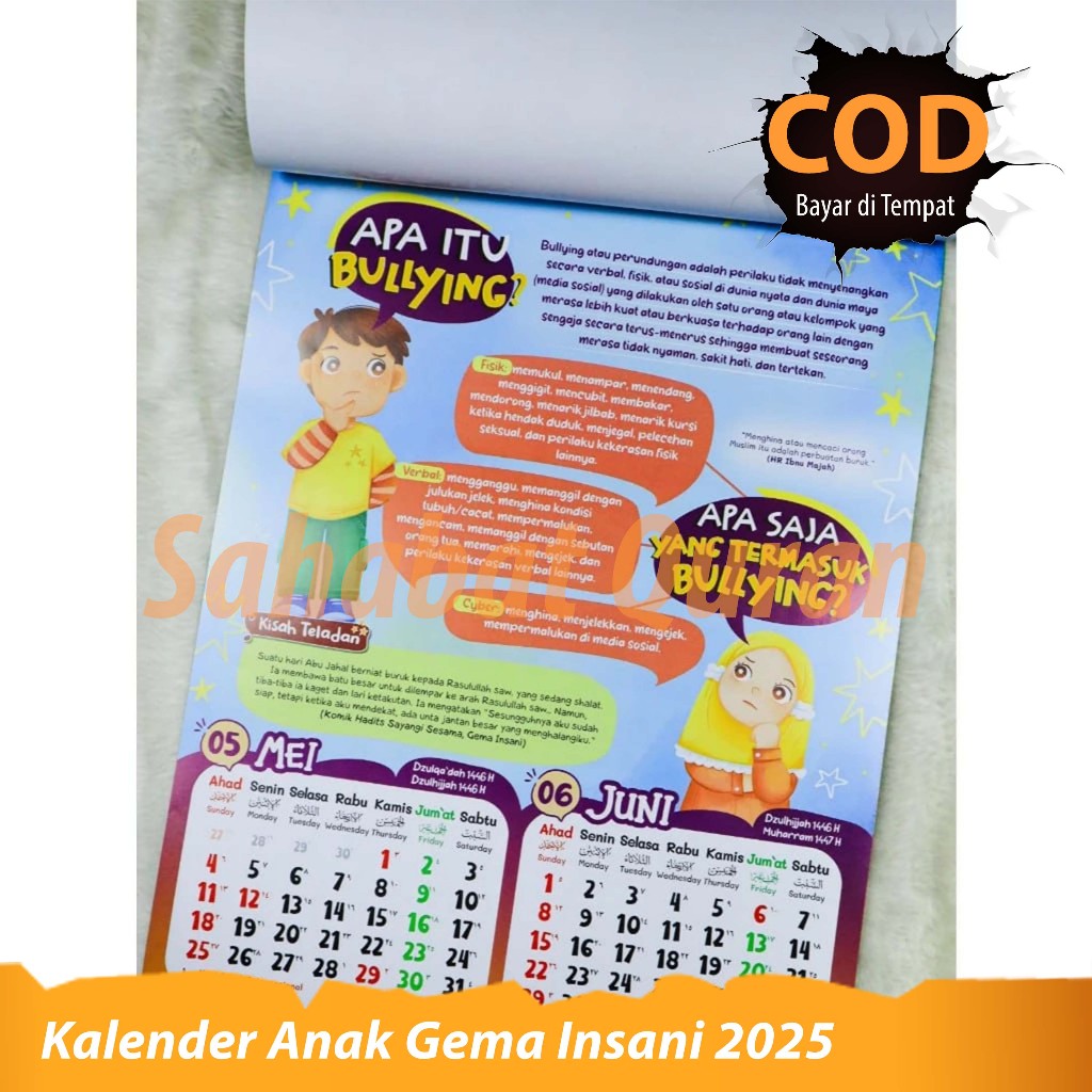 

Kalender Anak Muslim 2025 Kalender Dinding Kalender Edukasi Anak Pustaka Imam Syafii Bisa COD