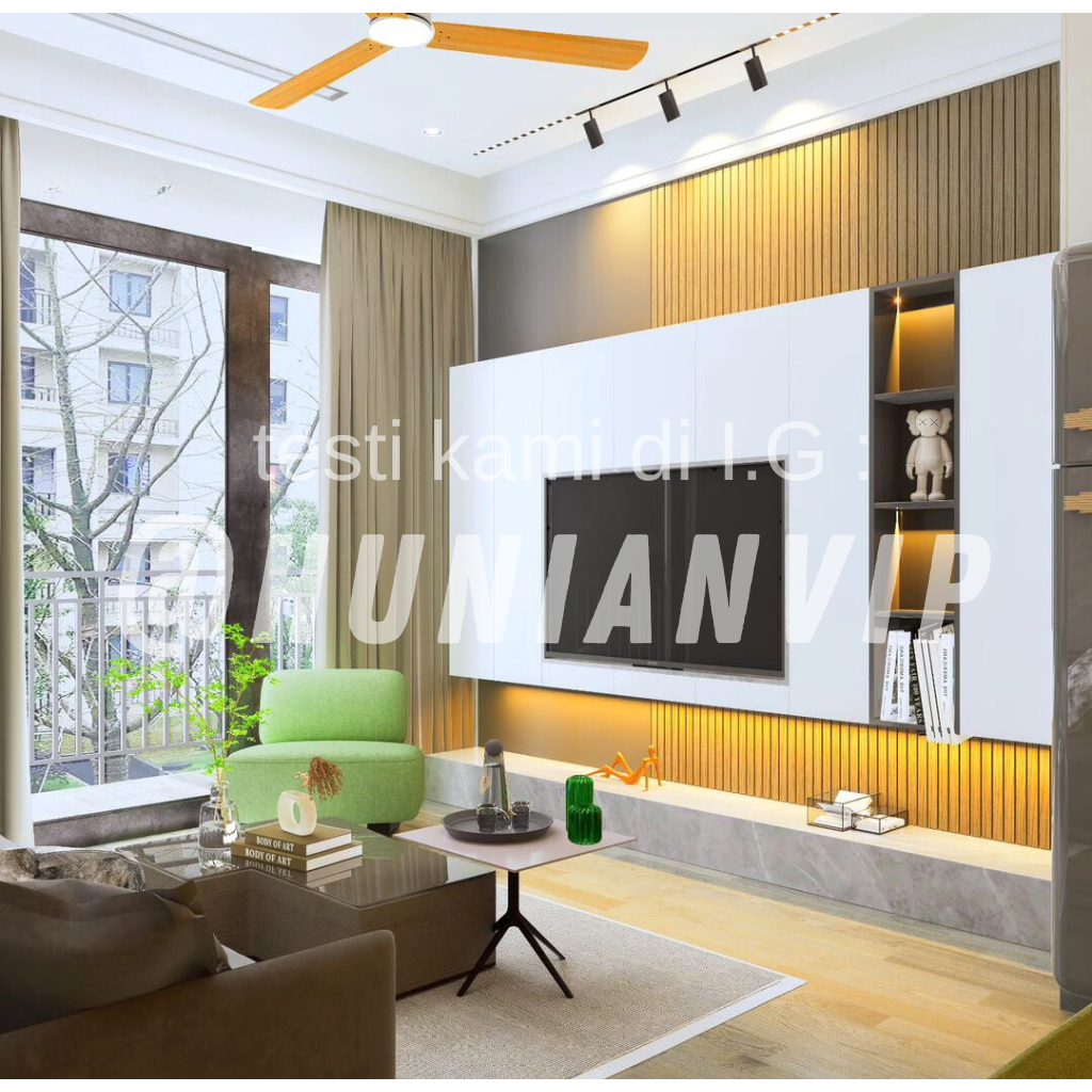 Kabinet tv gantung / Backdrop tv untuk ruang minimalis