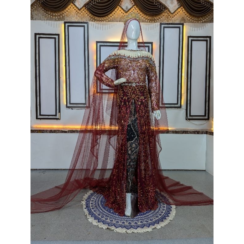 Kebaya Akad Ekor Pengantin // Kebaya Pengantin Mewah