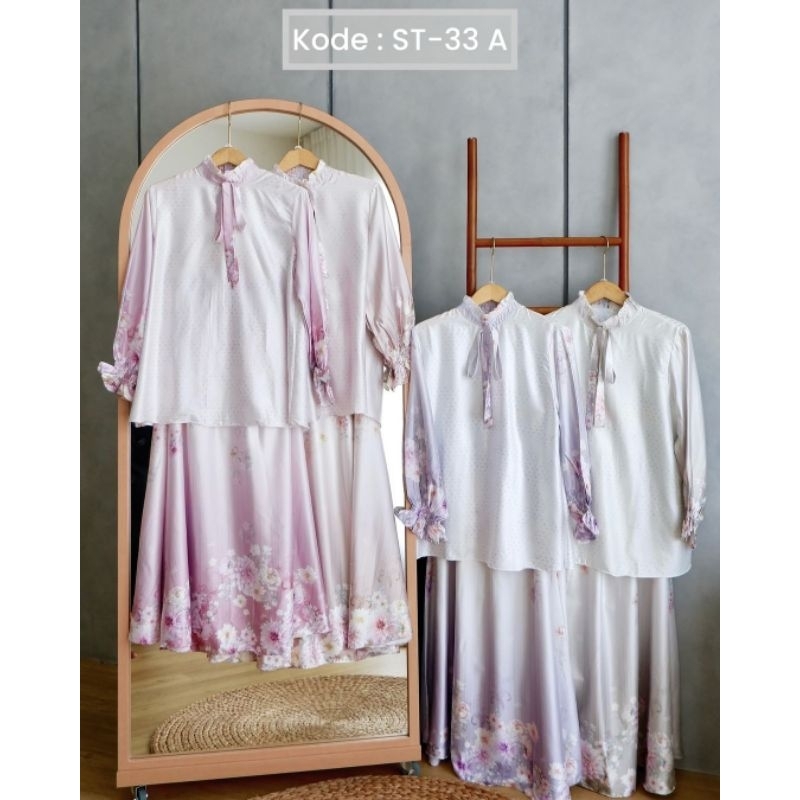 Setelan Rok Bunga || Semi Sutra Silk