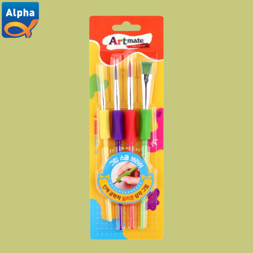 

[ARTMATE] Grip School Brush Set / Set Kuas Artmate / Kuas Lukis / [아트메이트] 그립스쿨브러쉬세트