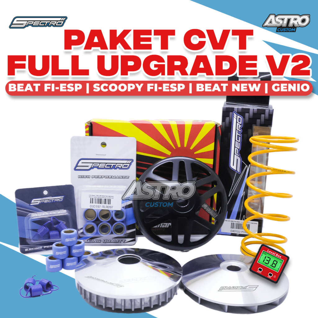 Full Upgrade CVT V2 Beat Fi Scoopy Vario 110 Fi Street Deluxe Genio Mangkok Ganda Kawahara Racing
