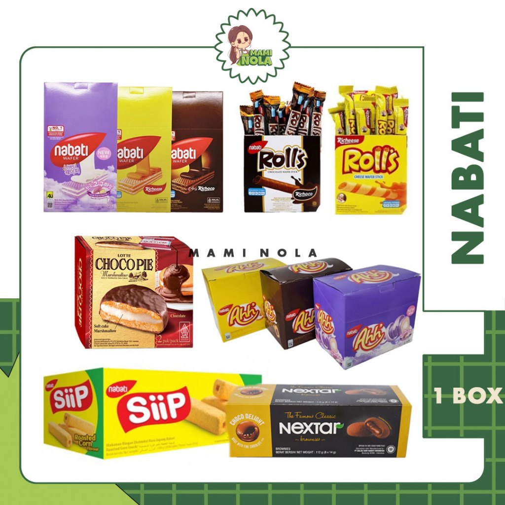 

NABATI - Nabati Crackers Krim Wafer Jagung Coklat Keju Goguma| AHH | ROLLS | SIIP | CHOCOPIE | NEXTAR | CHOCOPIE 1 BOX