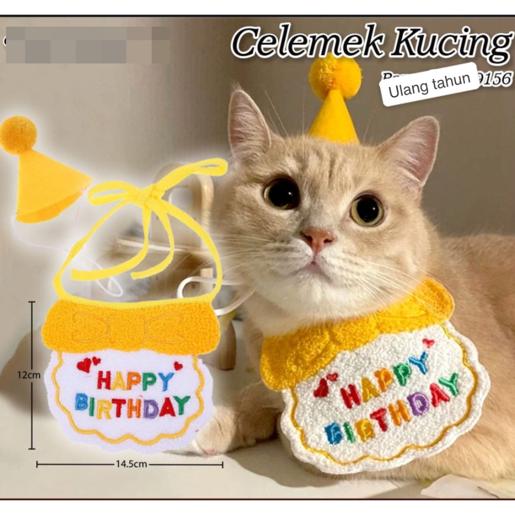 TOPI CELEMEK ULANG TAHUN KUCING/ANJING