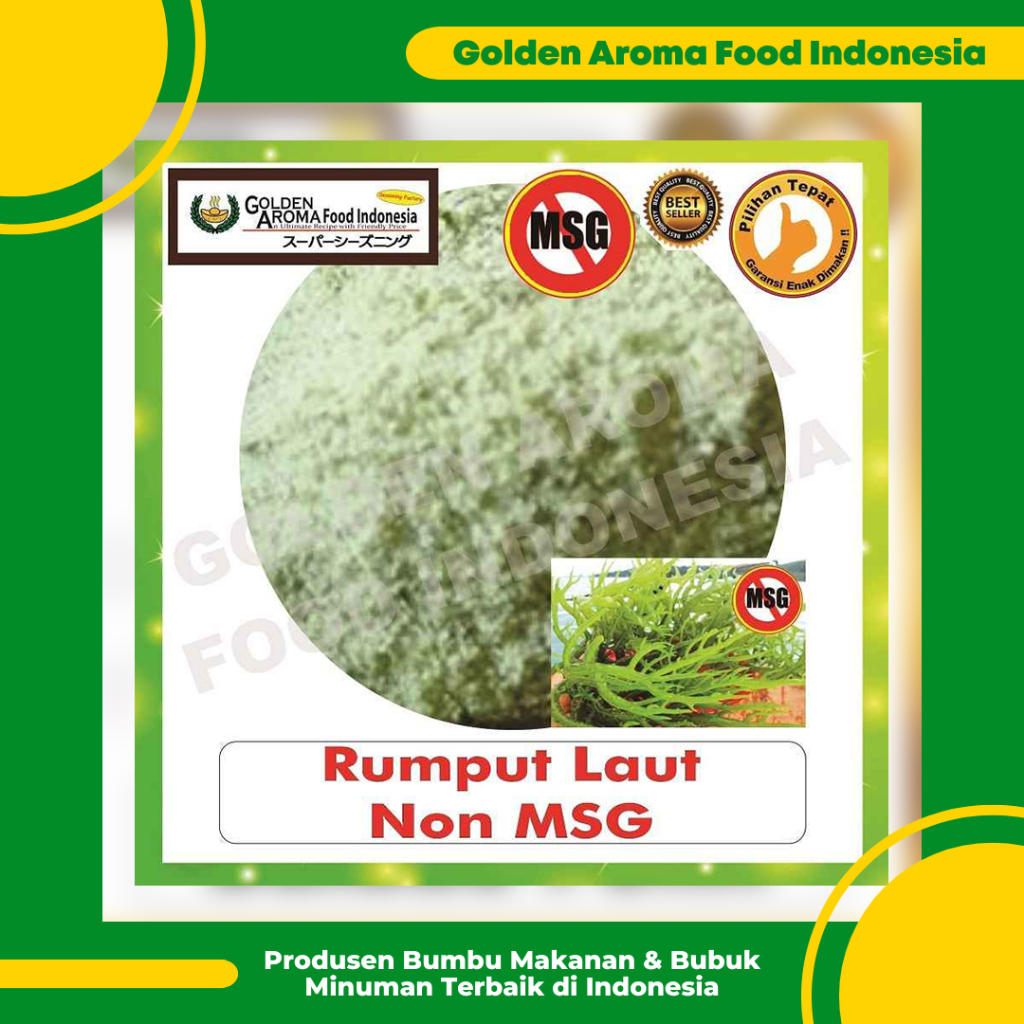 

Bumbu Tabur Rasa Rumput Laut Non MSG 1 kg, Jual Bubuk Tabur Seaweed Non MSG Murah Enak Aman Terbaik