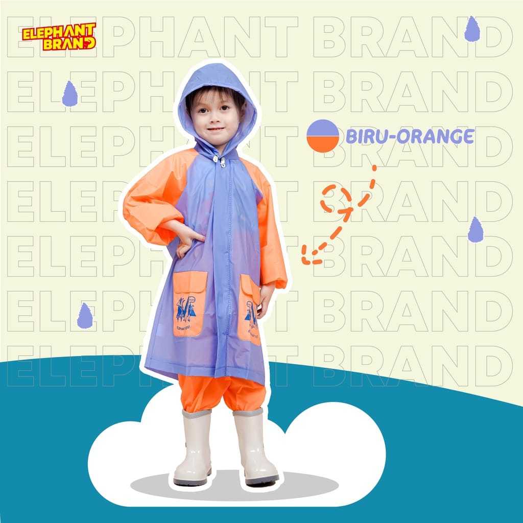 KUBIBIX JAS HUJAN ANAK ELEPHANT KIDS / JAS HUJAN ANAK ELEPHANT BRAND /JAS HUJAN BAJU CELANA ANAK