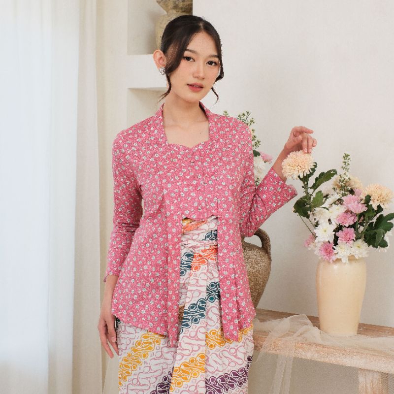Kebaya Kutu Baru Modern Katun Jepang Premium by Khalisa Batik - Athalia Pink