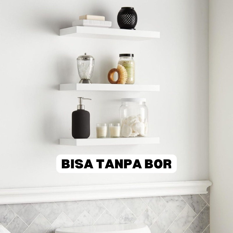Rak Ambalan Dinding Gantung Minimalis Aesthetic Tanpa Bor