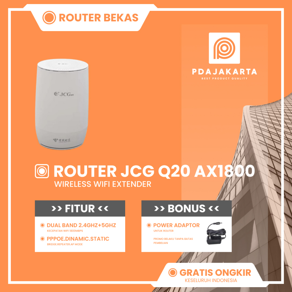 Router JCG Q20 AX1800 Dual Band Wireless Router WiFi Bekas Original Bonus Adaptor