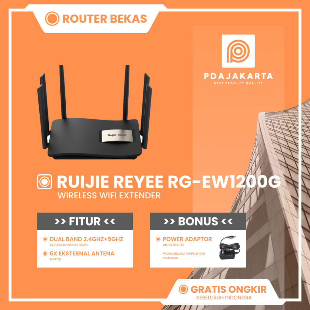 Router Ruijie Reyee RG-EW1200G Dual-band Wireless Router WiFi Bekas Original