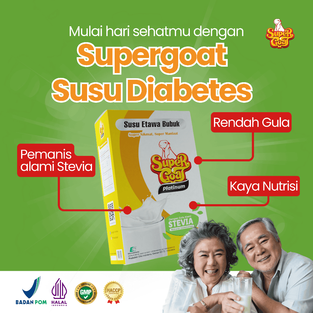 

Susu Kambing Etawa Supergoat Stevia - Solusi Alami Atasi Diabetes, 1 Box x 200g