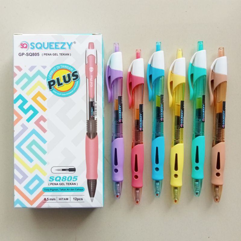 

Pulpen Gel Pen Squeezy GP SQ-805 ( 12 Pcs ) [ Original ]