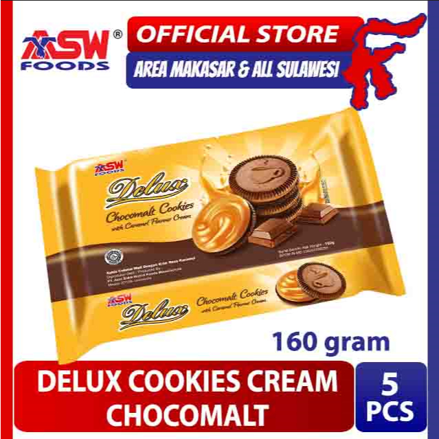 

Delux Chocomalt Cookies 160 gram ( 5 Pcs ) - Banded