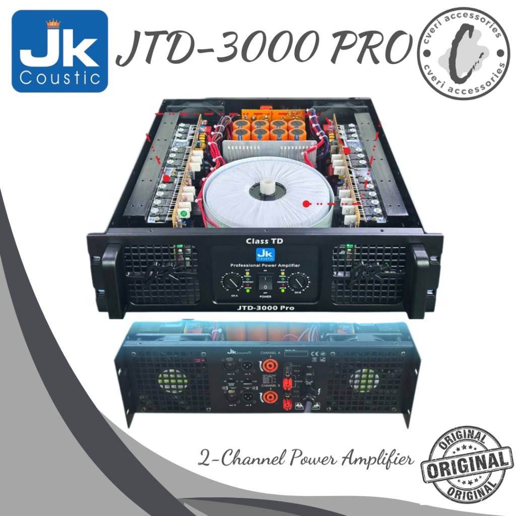 JK Coustic Power JTD3000 Pro 2-Channel Power Amplifier JK Coustic JTD-3000 Pro