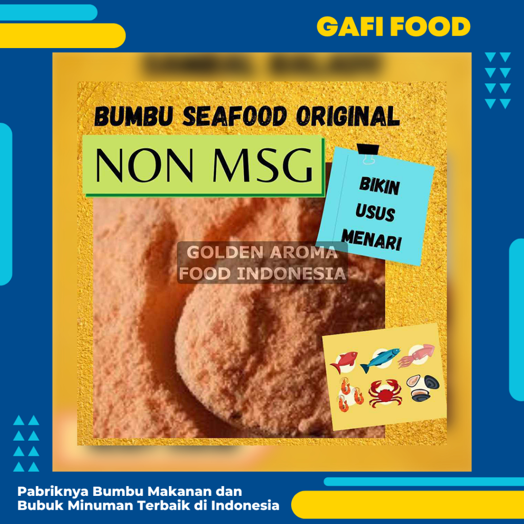 

BUMBU TABUR SEAFOOD ORIGINAL NON MSG 1 KG FOOD GRADE 1Kg Bubuk Bumbu Usaha Kentang Goreng Cimol