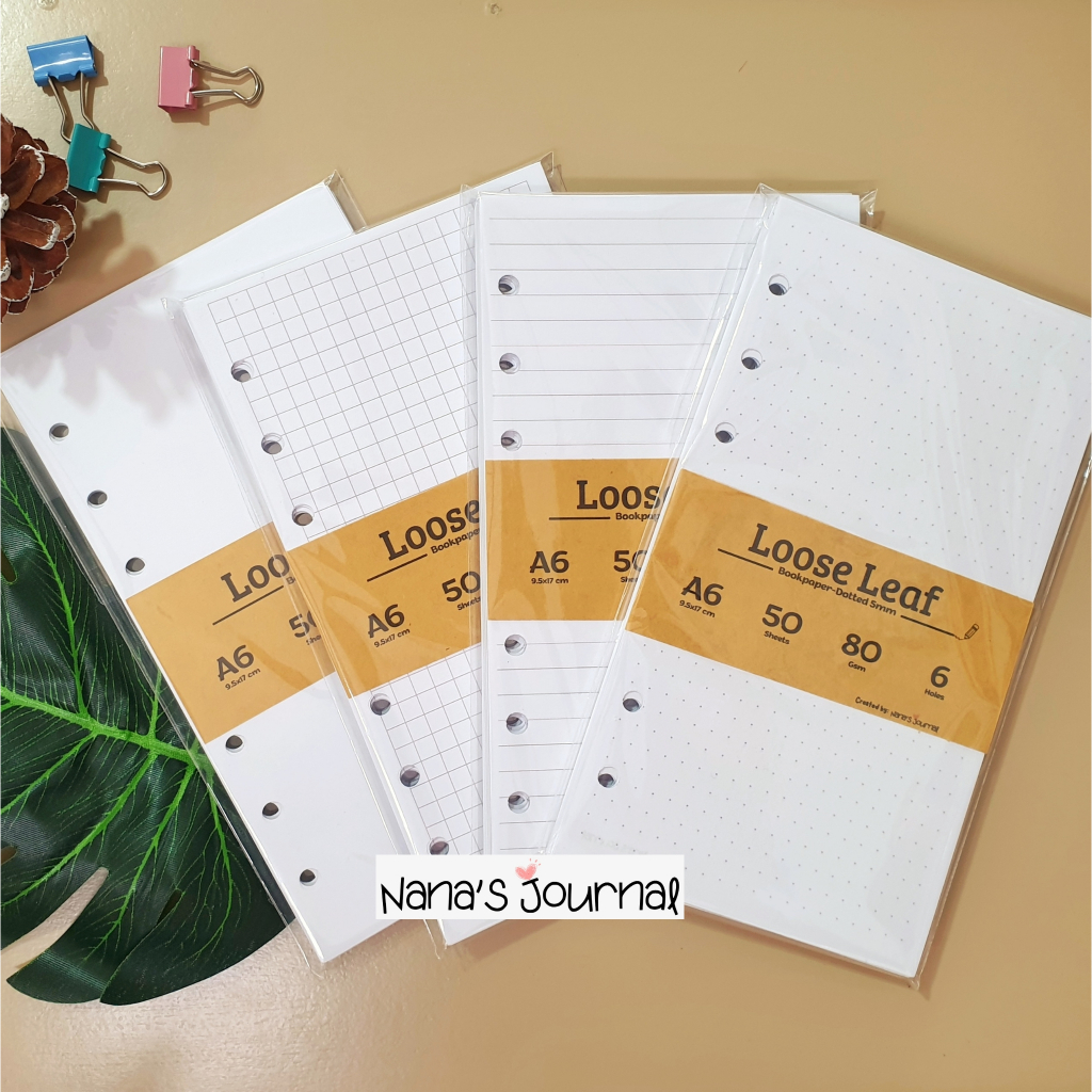 

Kertas Binder Loose Leaf Isi Binder A6 Grid Ruled Dotted Bookpaper