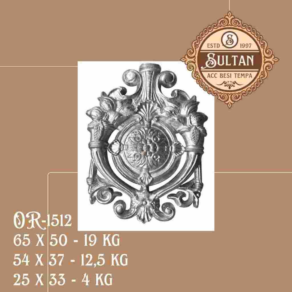 Sultan Besi Tempa / OR-1512 / Ornamen Daun Besi Tempa / Ornamen Pagar Besi Klasik / Aksesoris Besi T