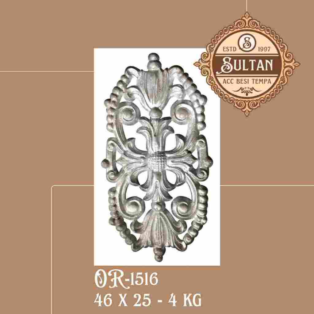 Sultan Besi Tempa / OR-1516 / Ornamen Daun Besi Tempa / Ornamen Pagar Besi Klasik / Aksesoris Besi T