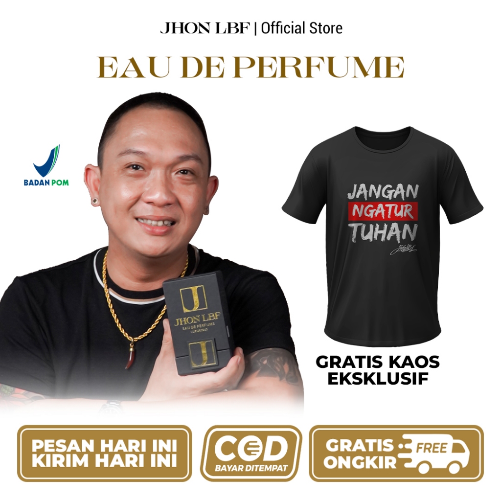 JHON LBF Eau de Perfume Free Baju Jangan Ngatur Tuhan Warna Hitam