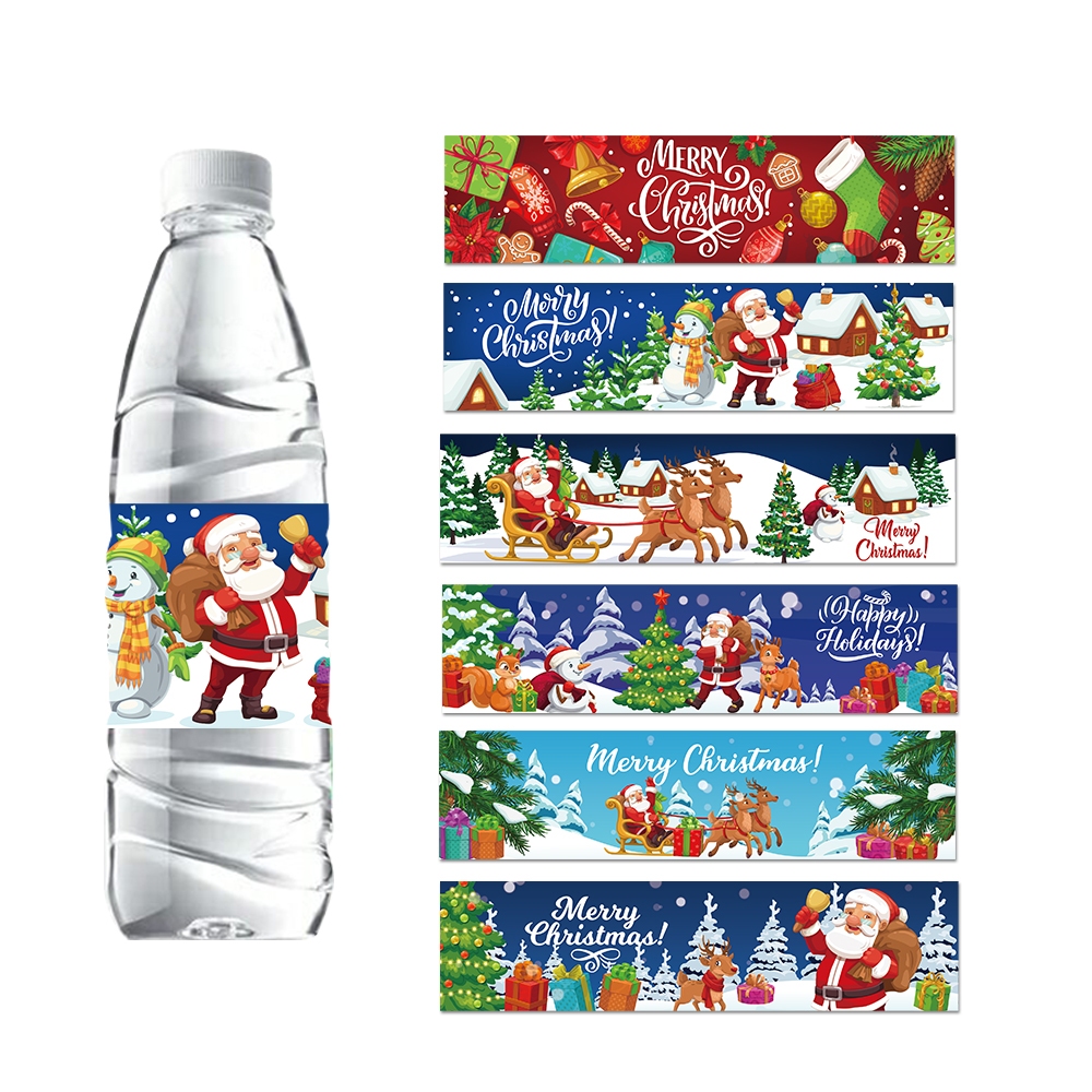 

Rhebar Stiker Tempelan Christmas untuk botol | Label Sticker Christmas