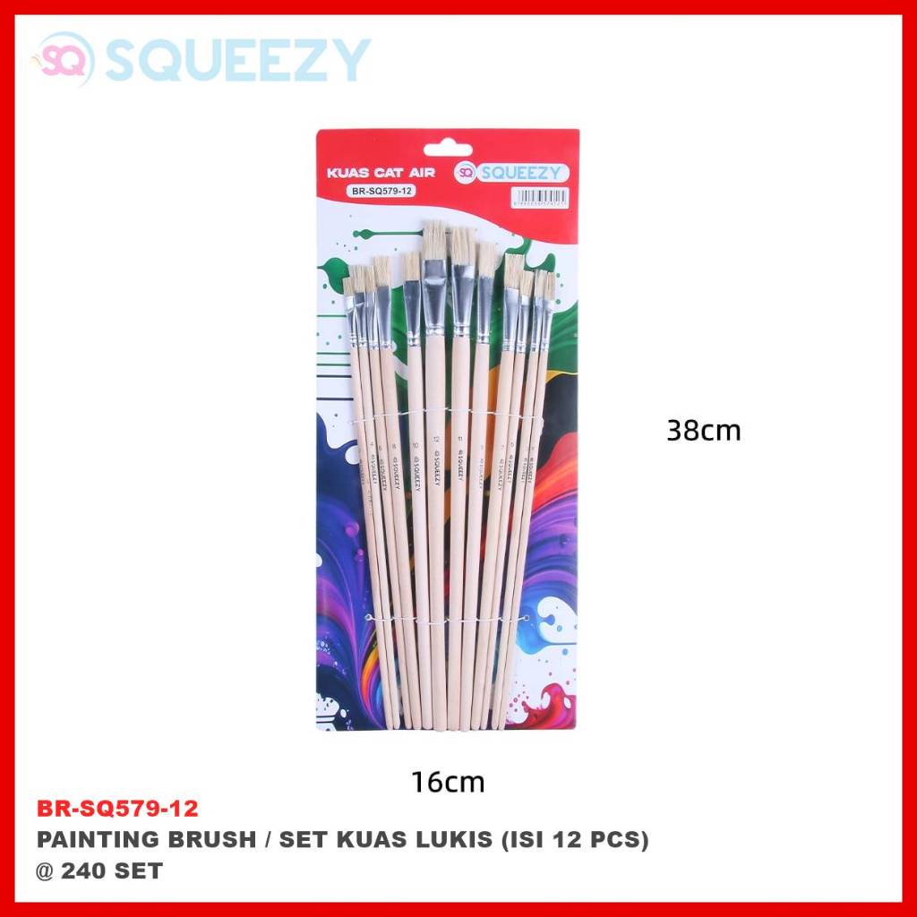 

kuas squeezy like mastona / eterna set isi 6 kuas / 12 kuas jenis flat / round kuas cat minyak kuas melukis set pegangan panjang ( ukraun kemasan 38 x 16 cm untuk yang 12 warna)