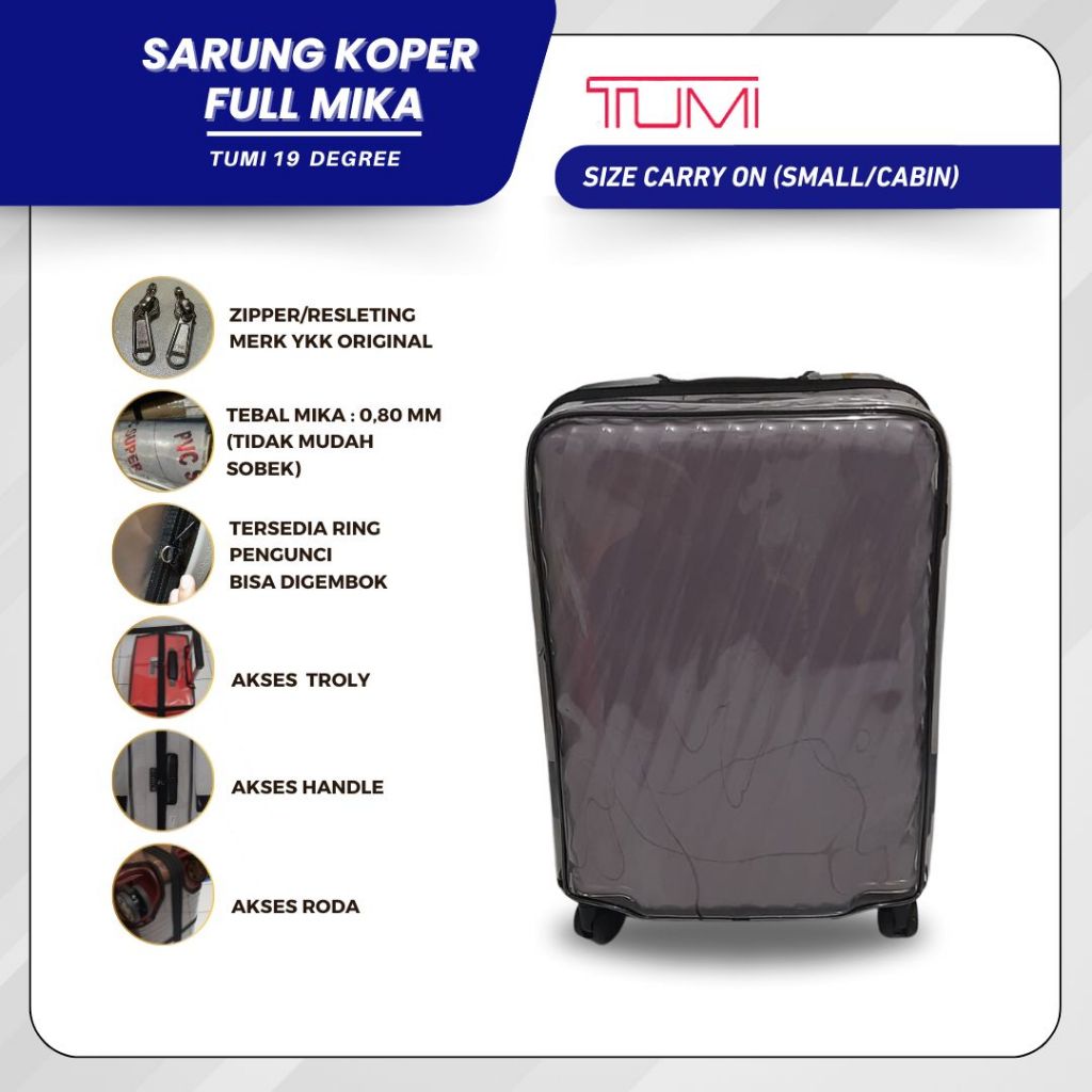 Reborn LC - Sarung Koper | Luggage Cover Fullmika Khusus TumI Tipe 19 Size Carry on (Small/cabin)