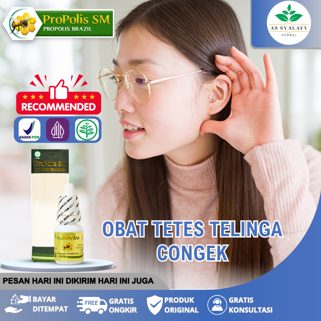 Obat Tetes Telinga Congek, Telinga Berair, Sakit kuping, Berdengung - PROPOLIS SM di Surabaya COD
