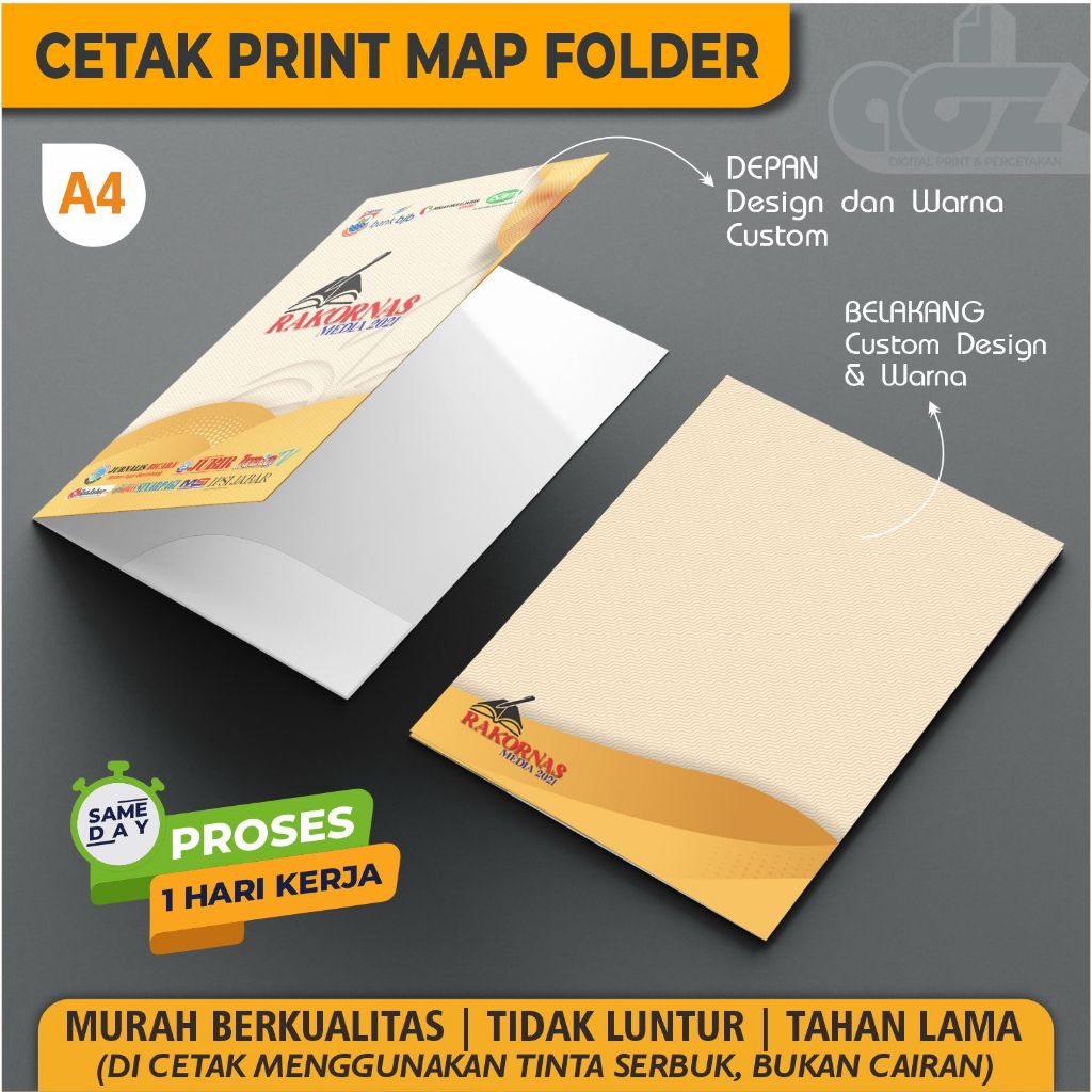 

Cetak Map Folder Ukuran A4 Custom Design & Warna Map Perusahaan / Map Sekolah / Map Instansi