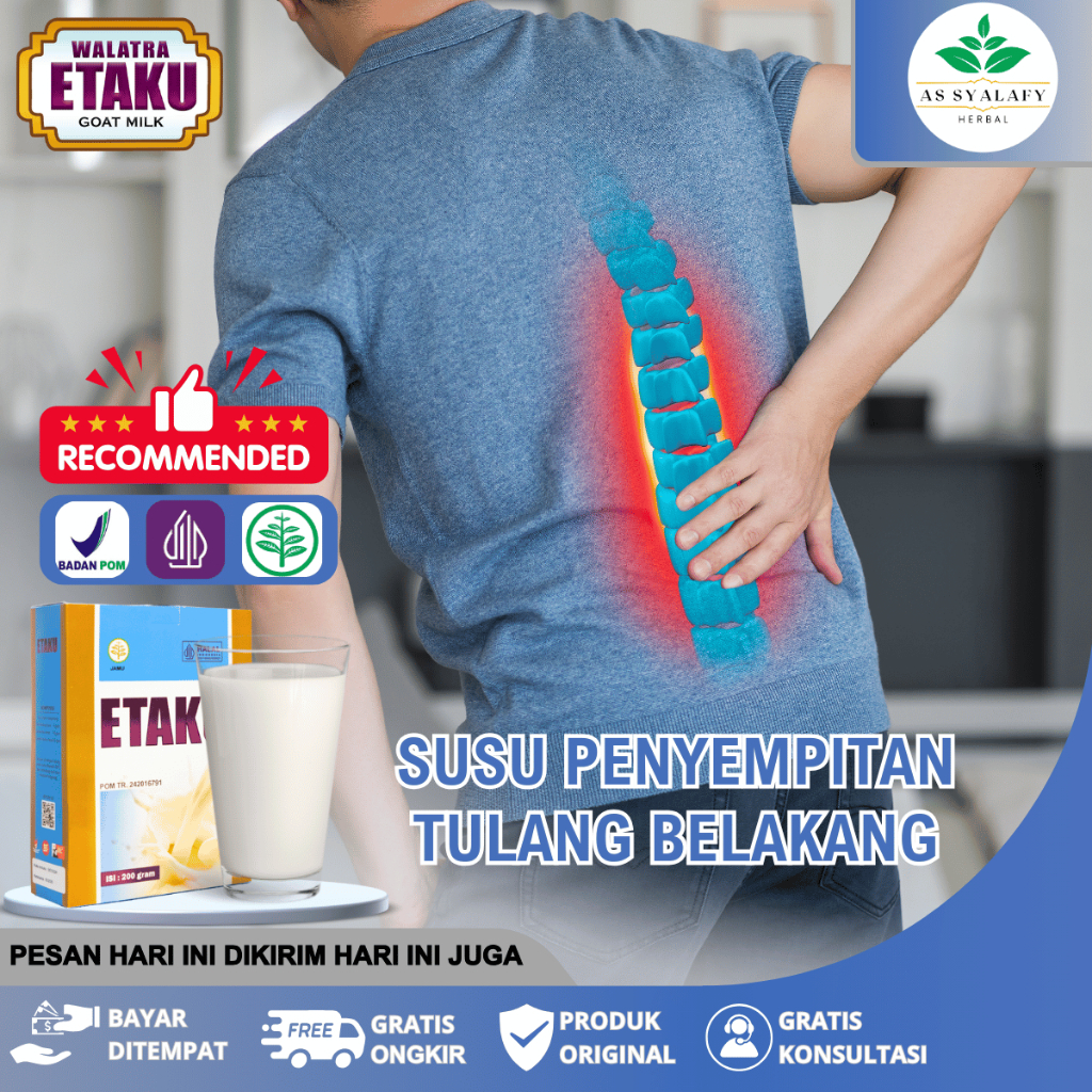 

Susu Penyempitan Tulang Belakang - Osteoporosis - Susu Kalsium Etaku Susu Kambing Asli Di Surabaya