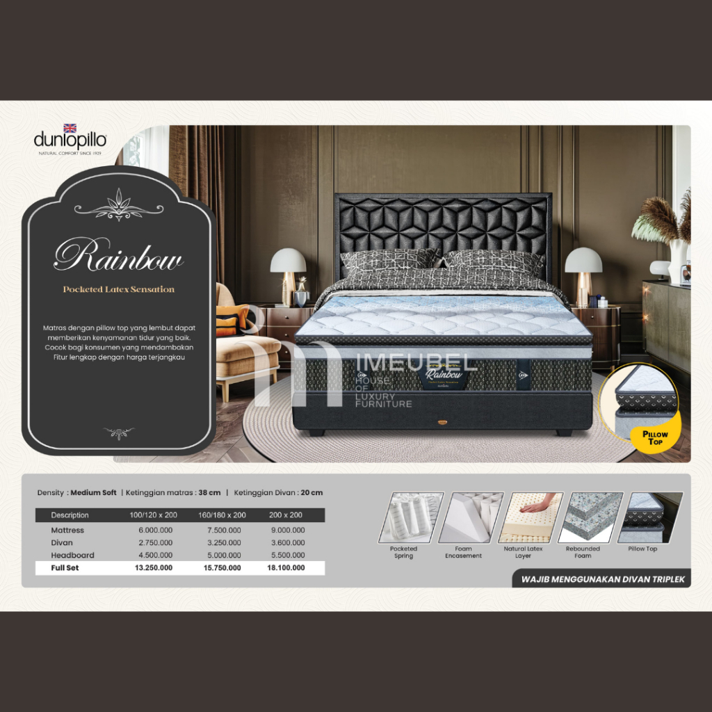 Matras / Mattress Dunlopillo Rainbow - Matras only