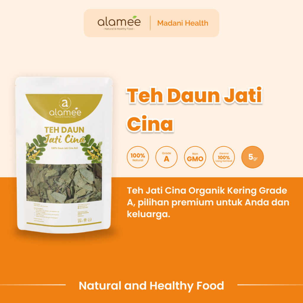 

ALAMEE Teh Daun Jati Cina Senna Leaf Tea Teh Herbal Alami Organik Organic Siap Seduh Minum 5gr