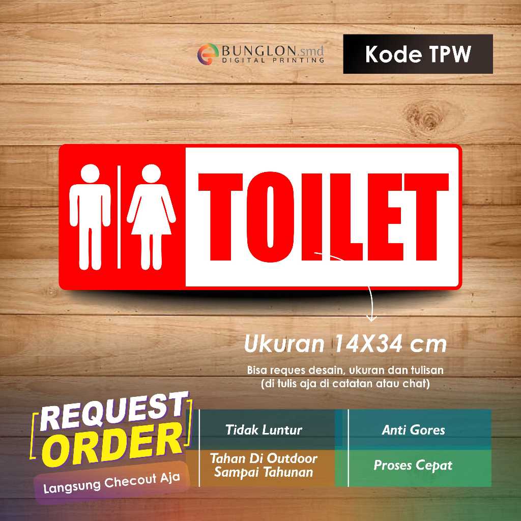 

STIKER TOILET + LAMINASI KODE TPW PUTIH MERAH