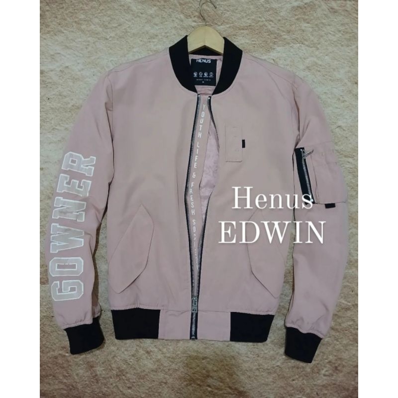 jaket bomber henus edwin bahan tebal keren bekas second preloved