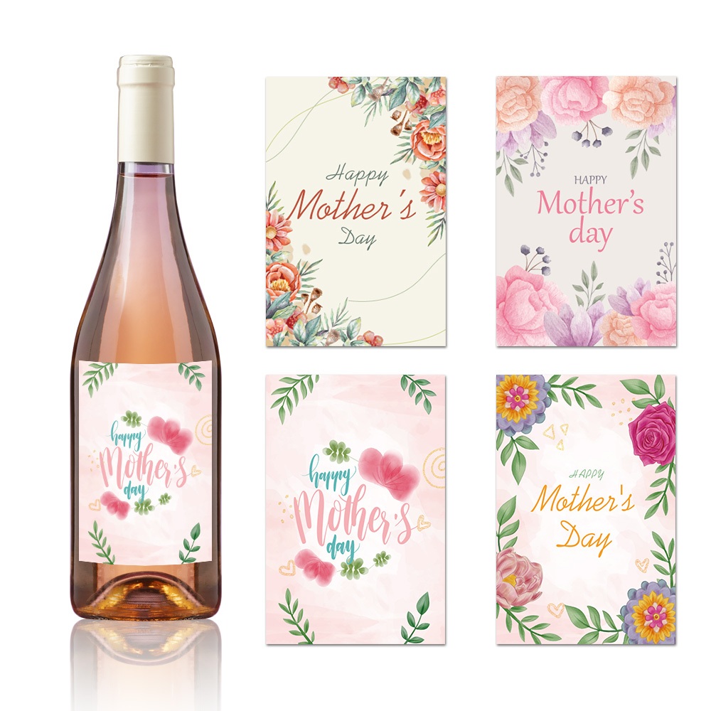 

BEEPRT Sticker tempel botol "Mothers Day" untuk event hari ibu sticker botol, design hari ibu isi 24pcs/ 1 set sticker hampers, box, gift