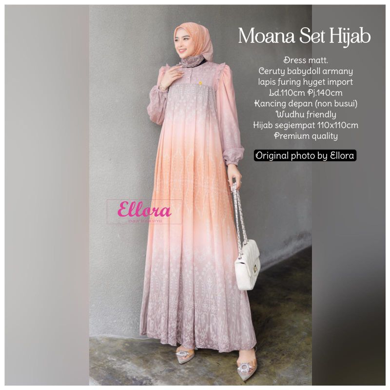GS - Moana Set Hijab Gamis Mewah Gamis Syari Gamis Busui Gamis Set Hijab Segiempat